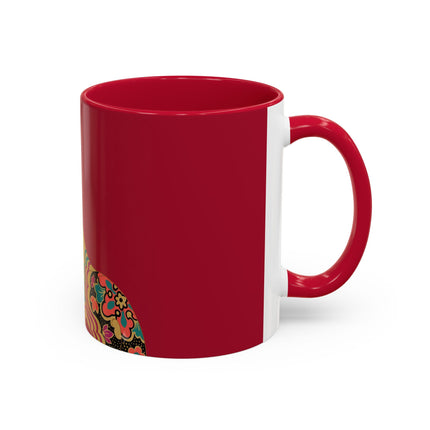 Butterfly Empress of the Crimson Pavilion Colorful Mug (11oz, 15oz) – Art Deco Beauty, Butterfly Elegance & Ornamental Style