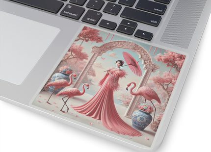 Petals, Porcelain, and Flamingos Kiss-Cut Stickers (4 Stickers)