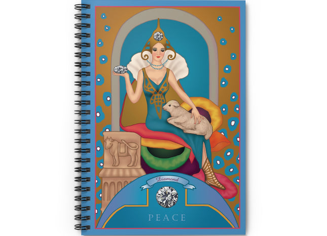 April & Diamond (from the Gem Series) by Sofia Chiostri Spiral Notebook - Ruled