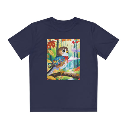 Baby Hawk Plays in Forest Youth Competitor Tee