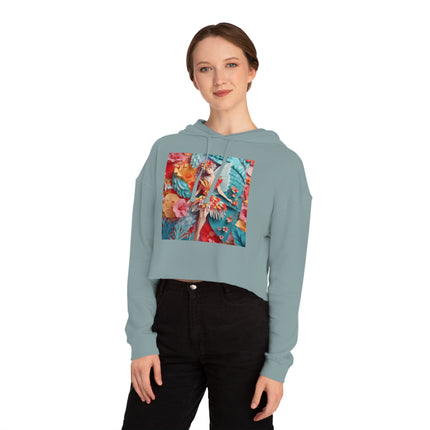 Hibiscus Fairy Women’s Cropped Hooded Sweatshirt