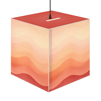 Autumn Serenade in Peach and Orange Light Cube Lamp