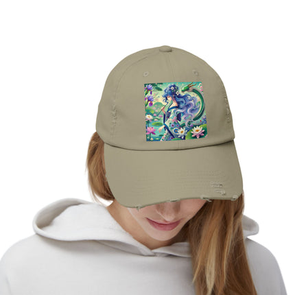 Fairy of the Koi Pond Unisex Distressed Cap