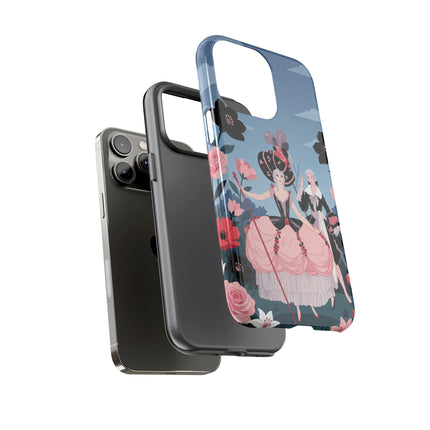 🌹🎭 The Rose Masquerade Promenade Phone Case – Art Deco Floral Elegance