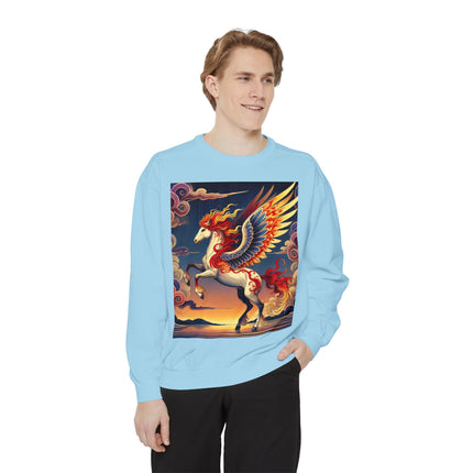 Flame-Winged Horse at Sunset Sweatshirt