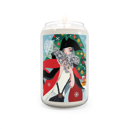 ❤️ The Lady Of The Crimson Scarf Scented Soy Candle – Art Deco Christmas Elegance