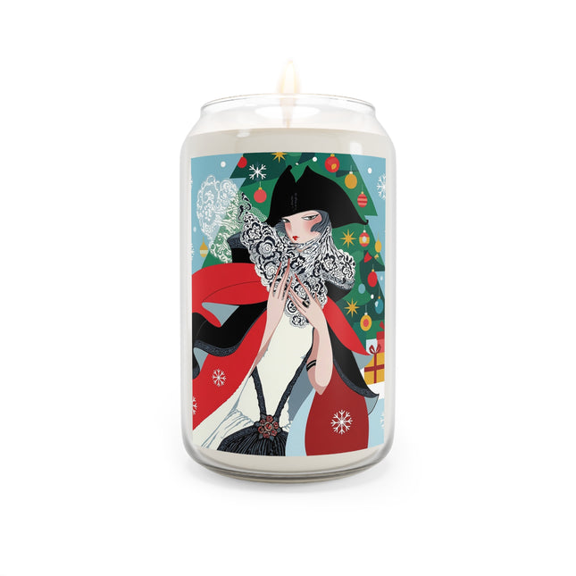 ❤️ The Lady Of The Crimson Scarf Scented Soy Candle – Art Deco Christmas Elegance