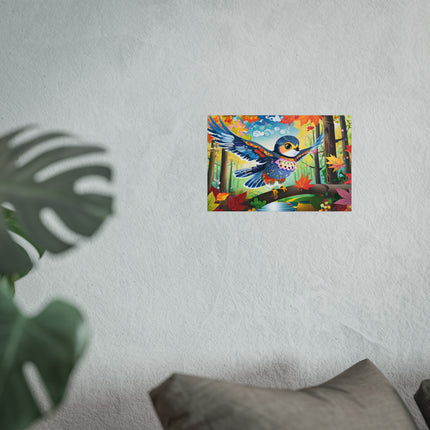 Baby Hawk Plays in Forest Fine Art Posters