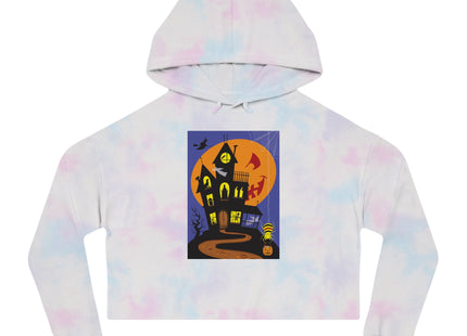 Halloween Night at the Haunted House Women’s Cropped Hooded Sweatshirt