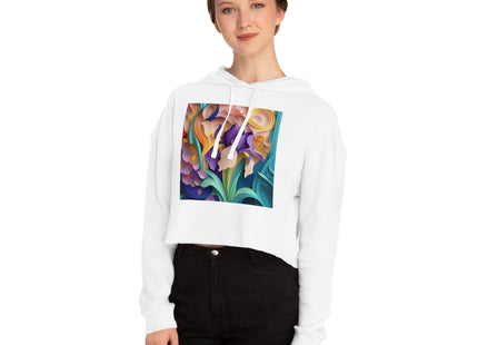 The Elegant Iris Flower Women’s Cropped Hooded Sweatshirt