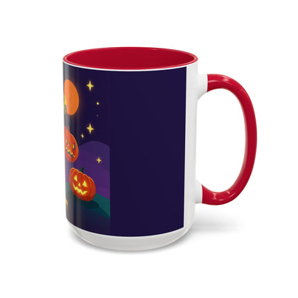 🎃🕯️ Moonlit Pumpkin Masquerade Colorful Mug – Whimsical Halloween Charm