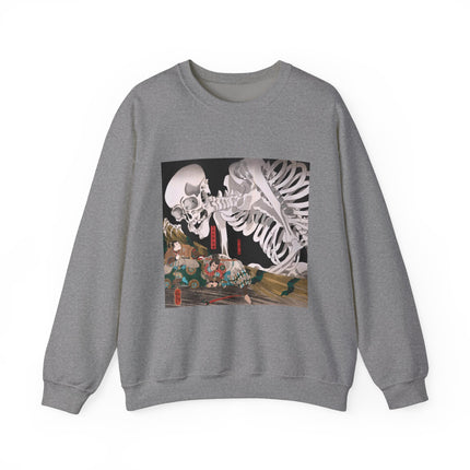 Mitsukuni Defying the Skeleton Spectre by Utagawa Kuniyoshi Heavy Blend™ Crewneck Sweatshirt