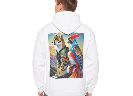 Cheetah and Parrot Cybernetic Duet – Heavy Blend™ Hooded Sweatshirt