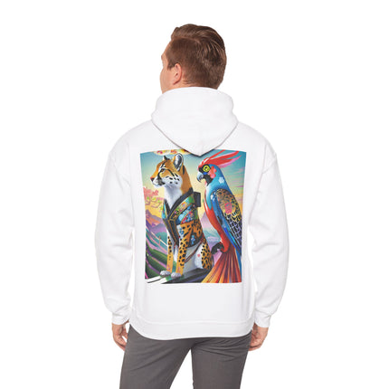 Cheetah and Parrot Cybernetic Duet – Heavy Blend™ Hooded Sweatshirt