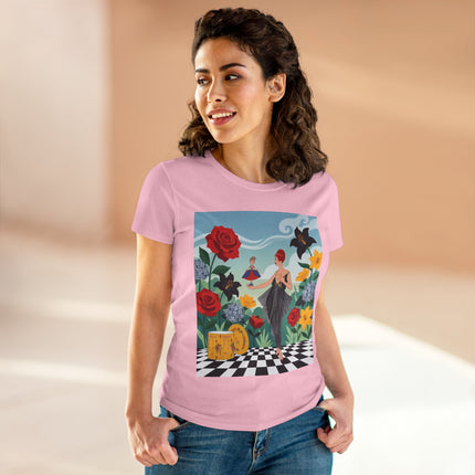 🌹🖤 The Rose Garden Dollmaker Cotton Tee – Art Deco Fashion Fantasy
