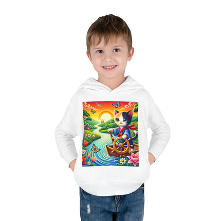 Sailor Kitten’s River Adventure Toddler Pullover Fleece Hoodie