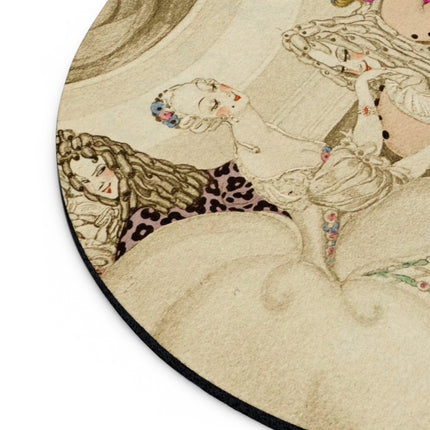 Sur talons rouges (On Red Heels) pl 01 by Gerda Wegener Mouse Pad, Round and Rectangle