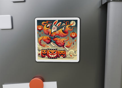 Jack-O’-Lantern Drums & The Kabuki Rabbit Die-Cut Magnets (4 Sizes)