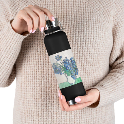 Irises by Vincent Van Gogh Copper Vacuum Insulated Bottle, 22oz