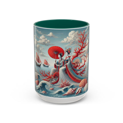 Ladies by the Quiet Sea Colorful Mugs (11oz, 15oz)