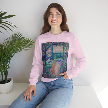 The Artist’s Garden (The Green Chair) by Theodore Earl Butler Heavy Blend™ Crewneck Sweatshirt
