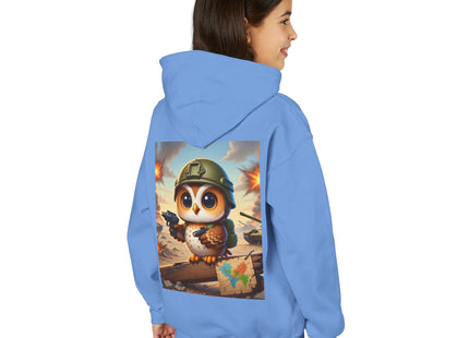 Owl on the Front Lines Youth Heavy Blend Hooded Sweatshirt