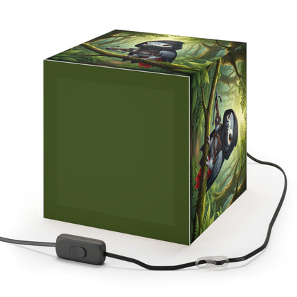 🪶🌲 The African Grey Sentinel Light Cube Lamp – Quiet Strength & Woodland Adventure