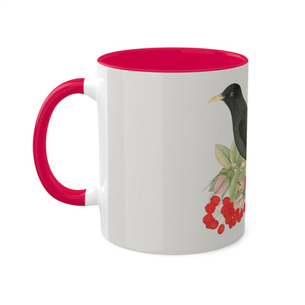 Blackbird with Roses by Anonymous Colorful Mugs, 11oz