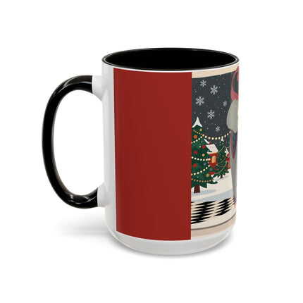 ❄️✨ The Winter Couture Promenade Colorful Mug – Art Deco Holiday Elegance