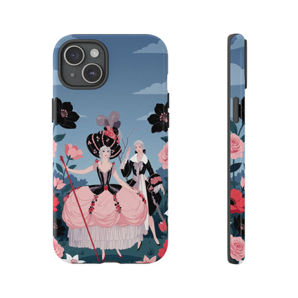 🌹🎭 The Rose Masquerade Promenade Phone Case – Art Deco Floral Elegance