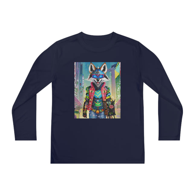 Cyber Hyena Youth Long Sleeve Competitor Tee – Neon Mischief & Futuristic Style