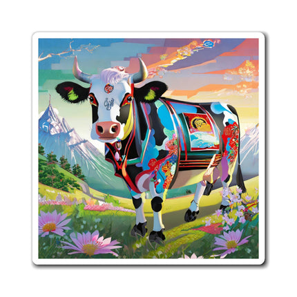 Cyber Glitch Cow Magnets (3 Sizes)