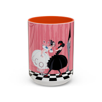 The Ladies Behind The Velvet Curtain Colorful Mugs – Art Deco Theatrical Elegance