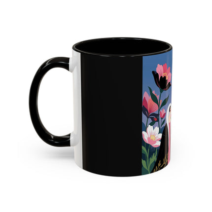 🌹🎄 The Lady Of The Candlelit Rose Tree Colorful Mug – Art Deco Christmas Garden