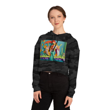 Charming Mermaid Women’s Cropped Hooded Sweatshirt