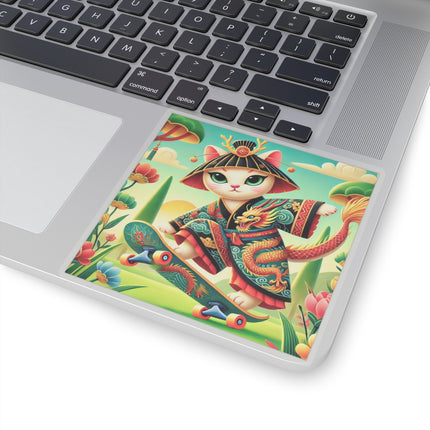 Dragon Dance on Wheels Kiss-Cut Stickers (4 Sizes)