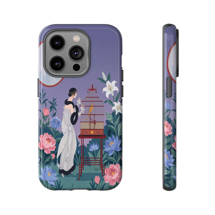 🌸🐦 The Lady Of The Garden Birdcage Phone Case – Art Deco Floral Elegance