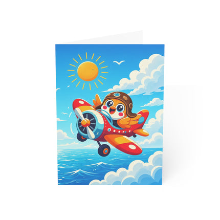 🐥✈️ The Little Bird Sky Adventure Greeting Card – Whimsical Animal Adventure