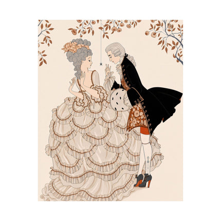 🎭🌸 Gallant Pretense Matte Vertical Poster – Romantic Art Deco Elegance