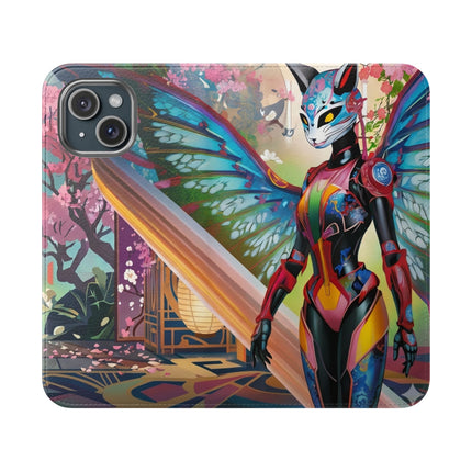 🦊🦋 Cyber Kitsune Butterfly Guardian Phone Case – Neon Magic & Digital Dreams