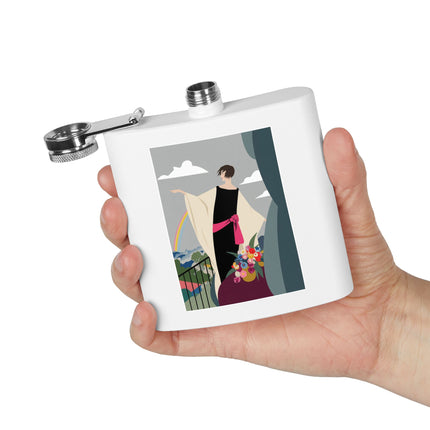 Rainbow Reverie Stainless Steel Flask – Elegant Renewal & Serene Beauty