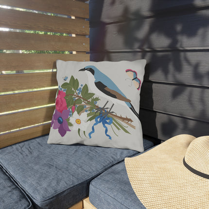 Bluebird & Butterfly Outdoor Pillows – Spring Harmony & Delicate Beauty