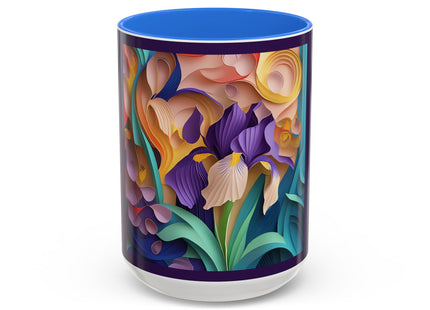The Elegant Iris Flower Colorful Mugs (11oz, 15oz)