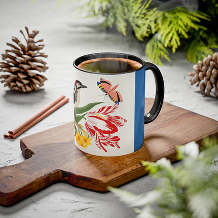 Woodpecker & Tulip Colorful Mugs – Vibrant Spring & Bold Beauty