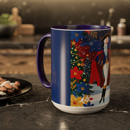 🎭❄️ The Christmas Masquerade Lady Colorful Mug – Art Deco Holiday Fantasy