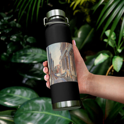 Gondola Moorings on the Grand Canal by John Singer Sargent Copper Vacuum Insulated Bottle, 22oz