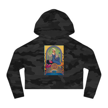 December & Tanzanite (from the Gem Series) by Sofia Chiostri Women’s Cropped Hooded Sweatshirt