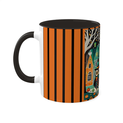 Night of the Trick-or-Treating Owlets Colorful Mugs, 11oz