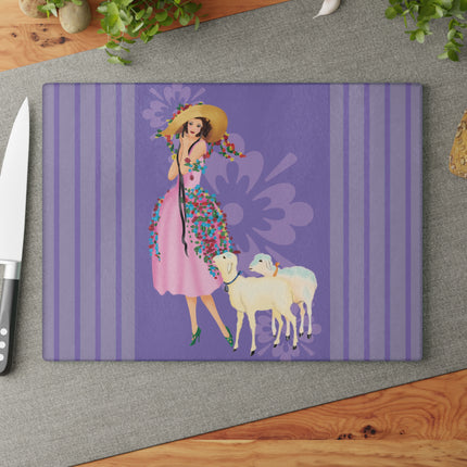 Easter Elegance Glass Cutting Board
