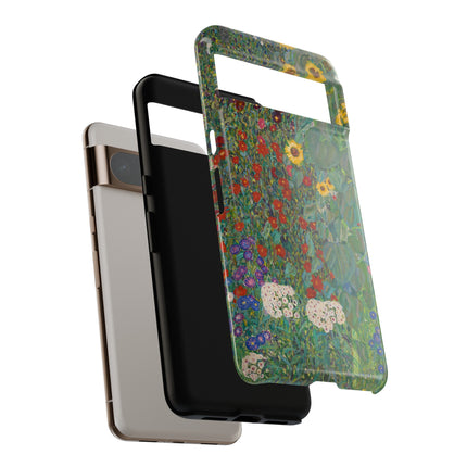 Farm Garden with Sunflowers by Gustav Klimt Phone Cases